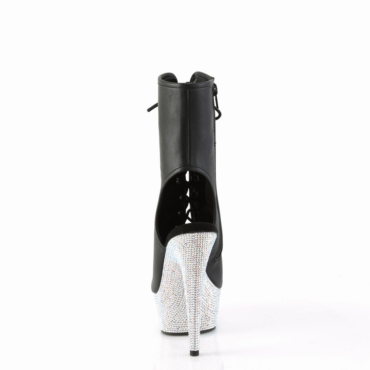 Snow Boots Rain Boots 6 Inch Heel BEJEWELED-1016-6 Black PU