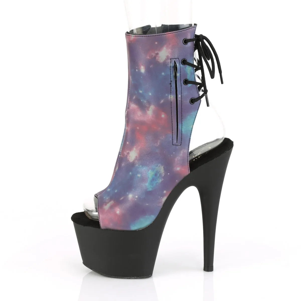 Boots Path Of Exile 7 Inch Heel ADORE-1018REFL Reflective Galaxy Print