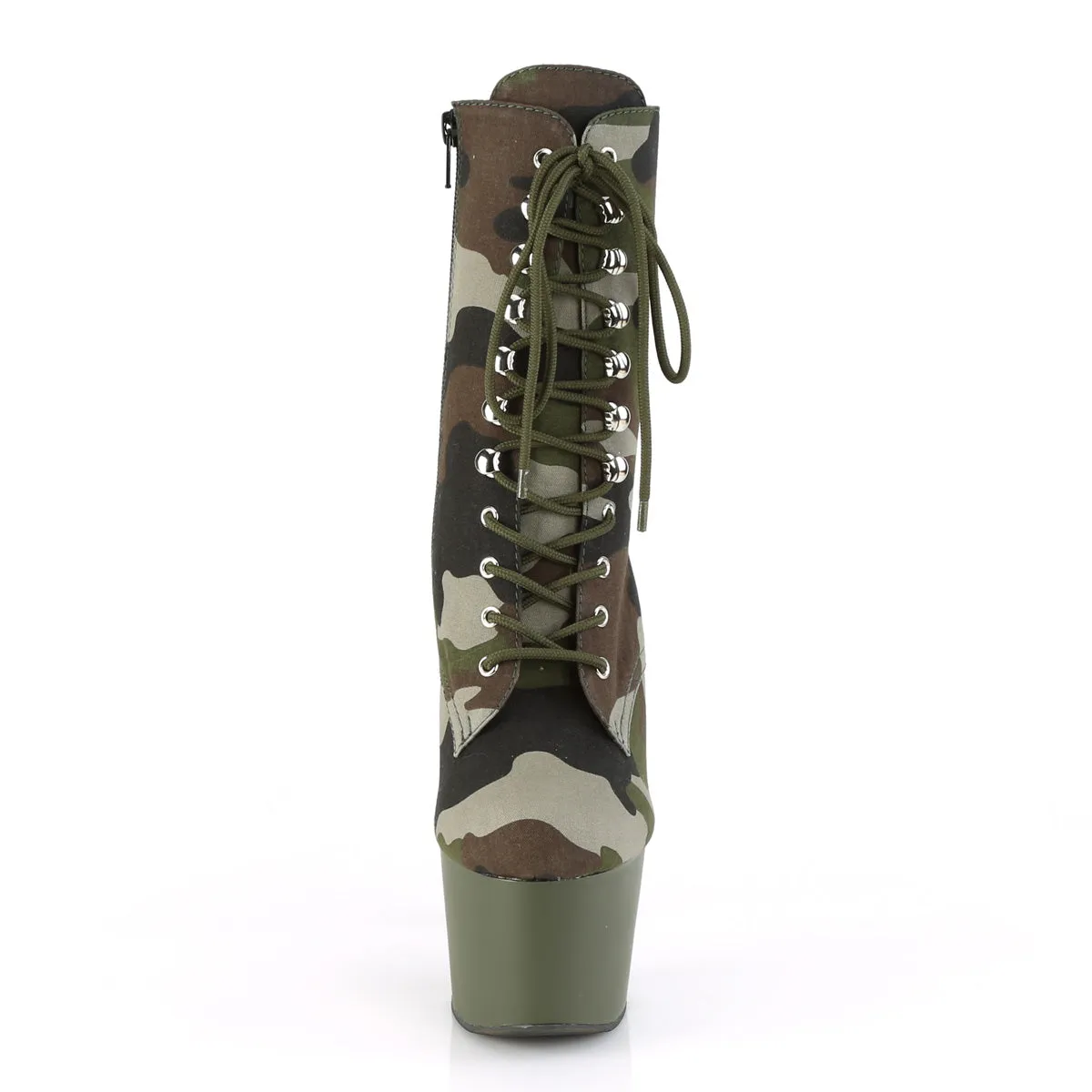 7 Inch Heel ADORE-1020CAMO Green Camoflage Cycling Boots