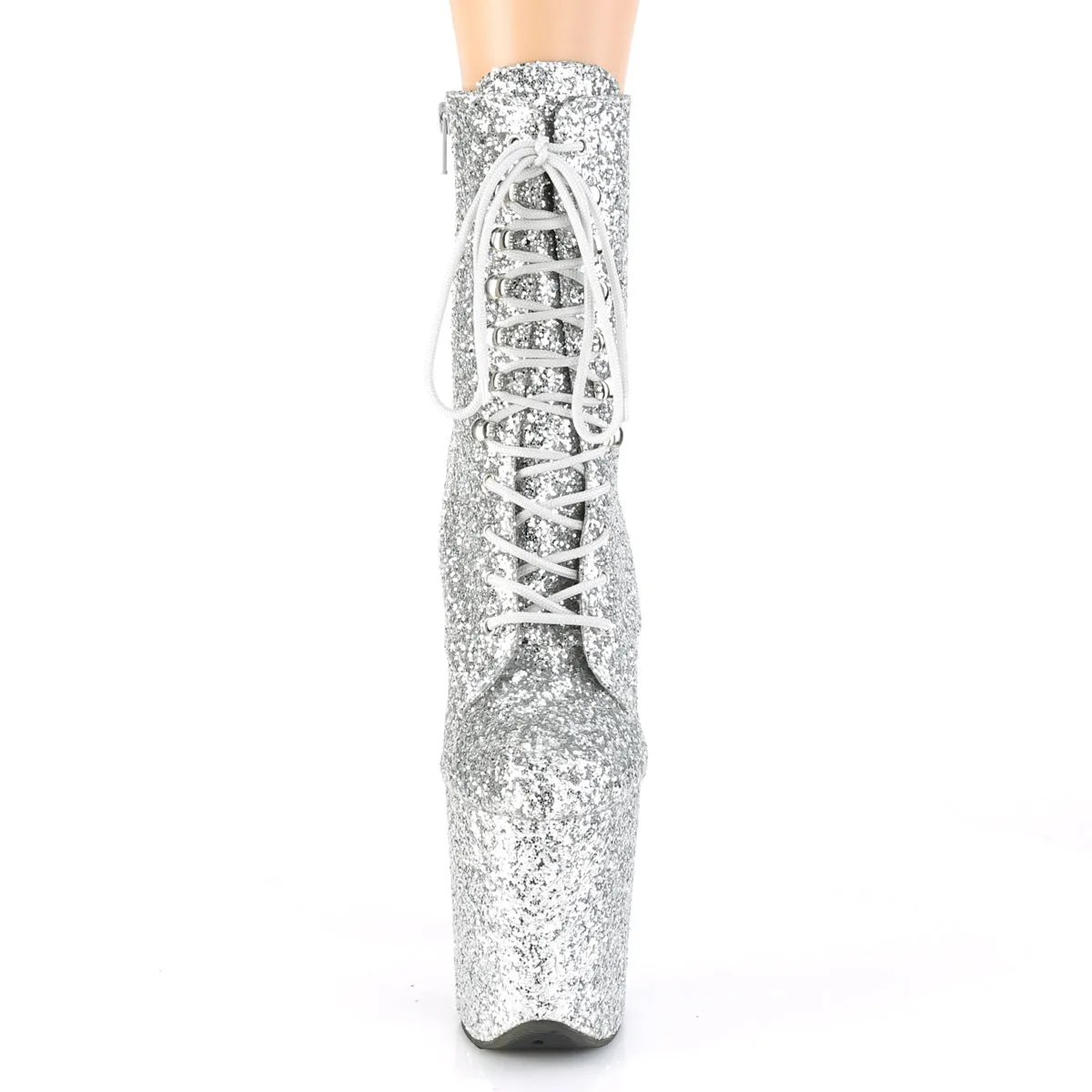 Mia Cowboy Boots 8 Inch Heel FLAMINGO-1020GWR Silver Glitter