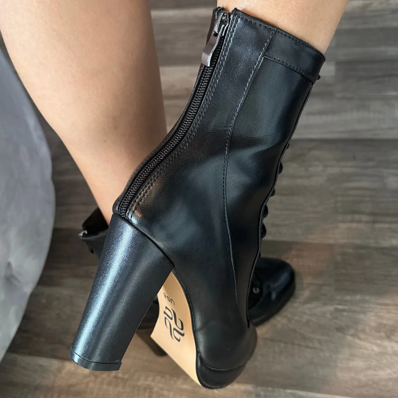 Khombu Boots Costco Aadijay Latin Dance Shoes - Black Vegan Leather Lace Up Platform Boot (Rubber Sole).