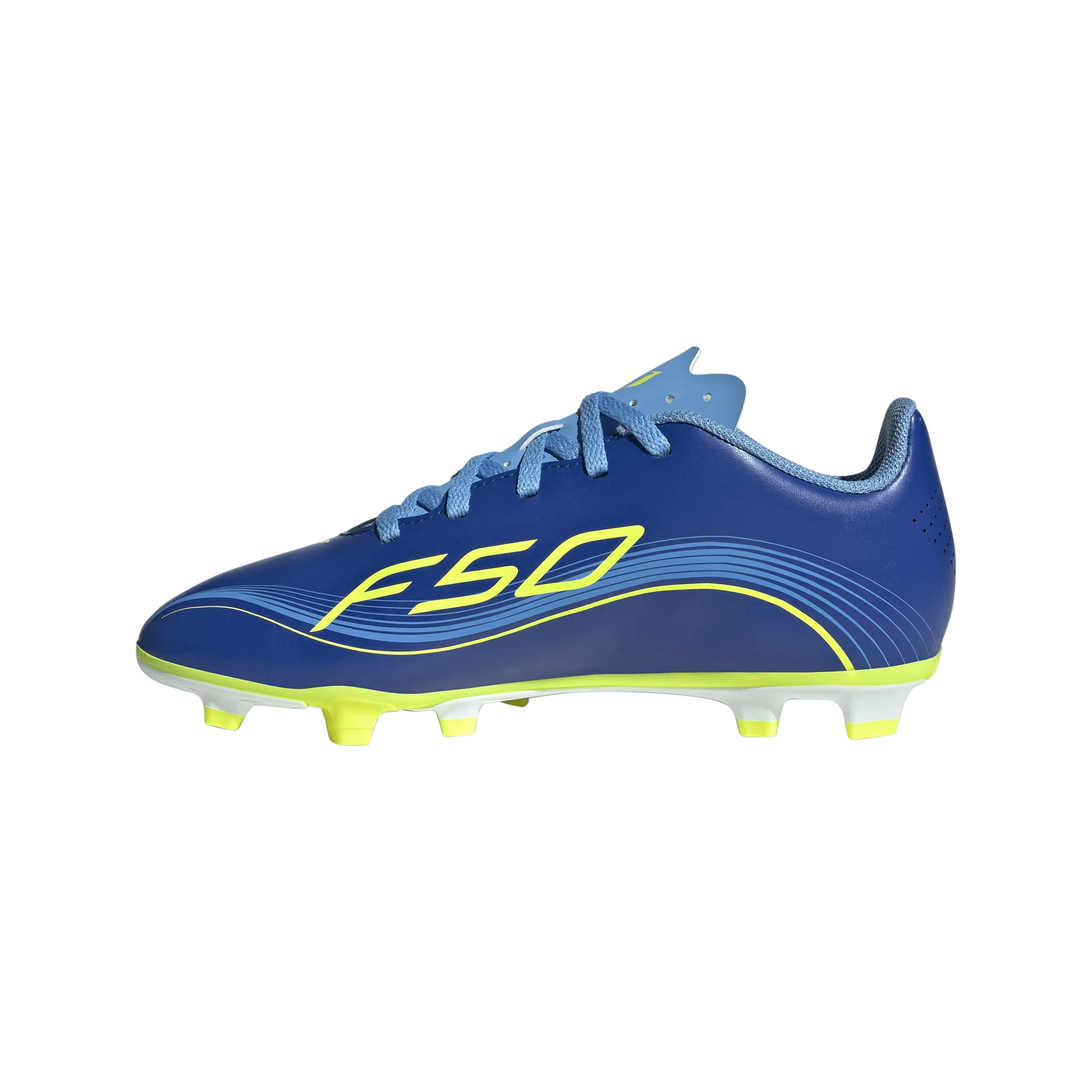 adidas F50 Club MESSI FG Firm Ground Soccer Cleats Team Royal Blue/ Solar Yellow/ Semi blue burst Soccer Cleats With Cushioning