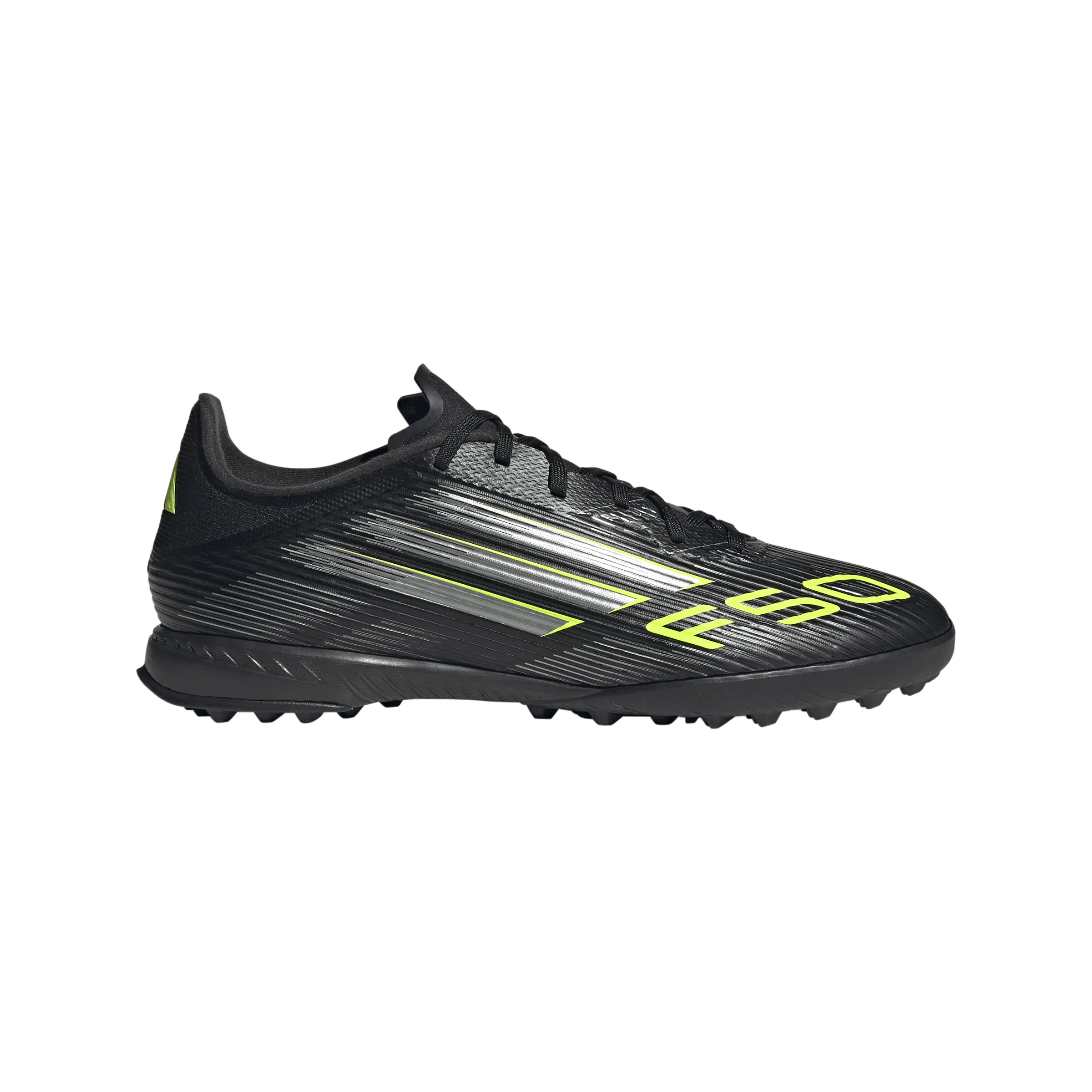 360 Soccer Cleats adidas F50 League TF Turf Shoes - Core Black/Carbon/Lucid Lemon