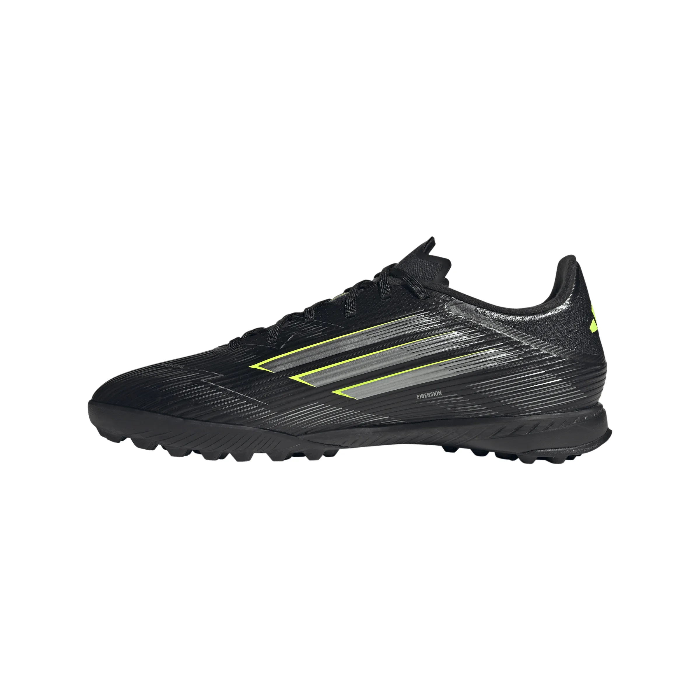 Soccer Cleats Ankle adidas F50 League TF Turf Shoes - Core Black/Carbon/Lucid Lemon