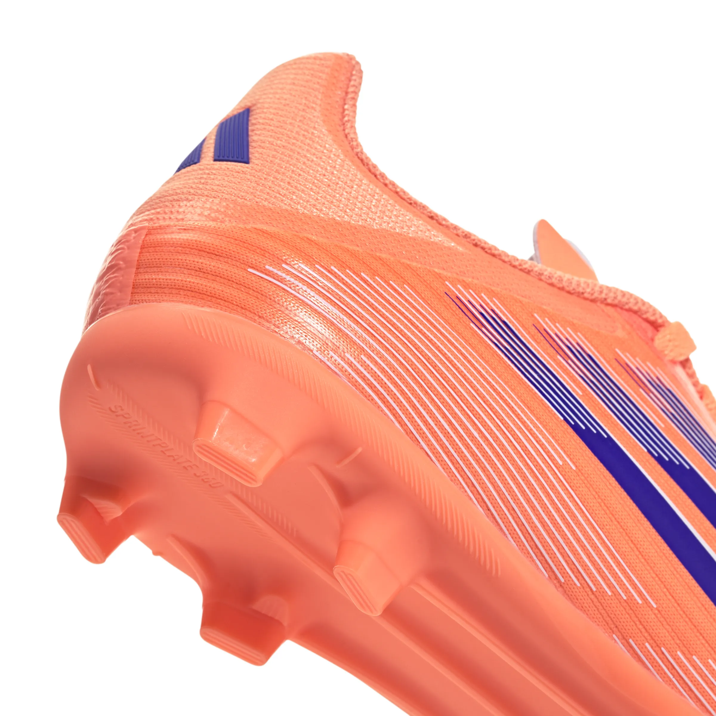 Soccer Cleats With Laces adidas Junior F50 League FG Firm Ground Soccer Shoes - Beam Orange/ Lucid Blue/ FTWhite