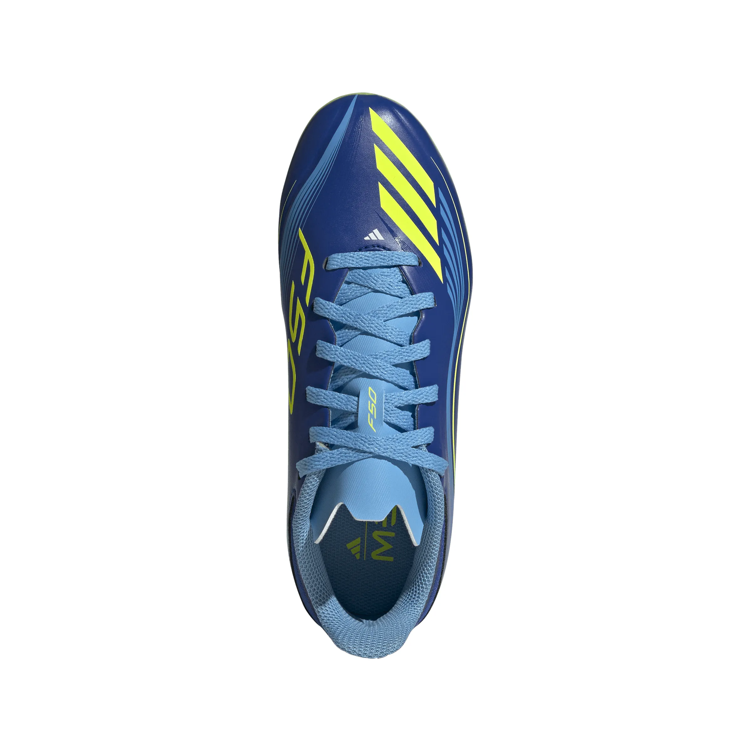 Replaceable Soccer Cleats adidas Junior F50 League MESSI FG Firm Ground Soccer Cleats - Team Royal Blue/ Solar Yellow/ Semi Blue Burst
