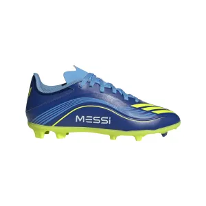 Best Soccer Cleats For A Striker adidas Junior F50 League MESSI FG Firm Ground Soccer Cleats - Team Royal Blue/ Solar Yellow/ Semi Blue Burst