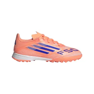 Predator Firm Ground Soccer Cleats adidas Junior F50 League TF Turf - Beam Orange/ Lucid Blue/ FTWhite