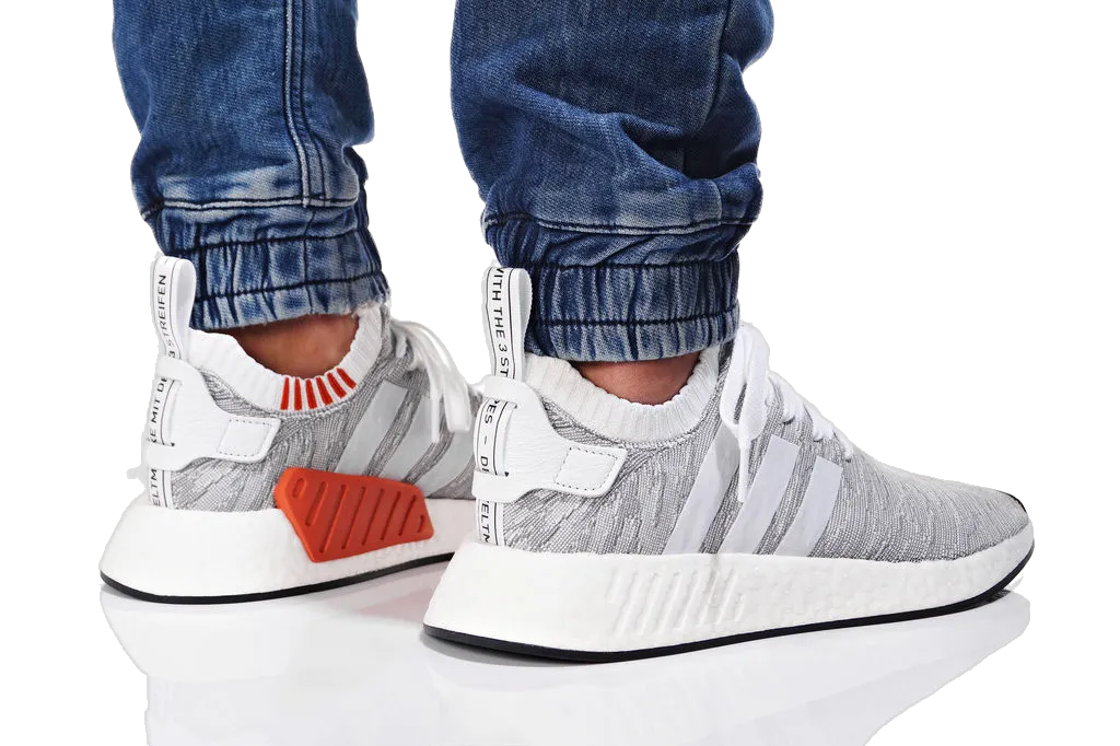 Adidas Men's Nmd R2 Primeknit Shoes - Grey / White Embroidered Adidas Shoes