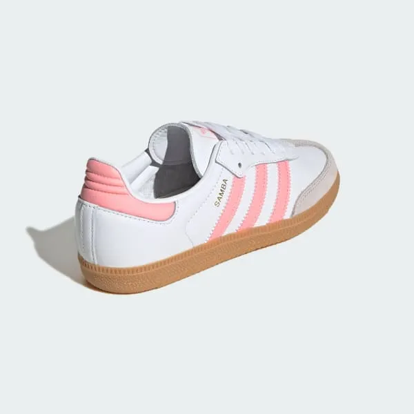Adidas Kids' Samba Og Shoes - White / Coral Pink Adidas 3d Printed Climacool Shoes
