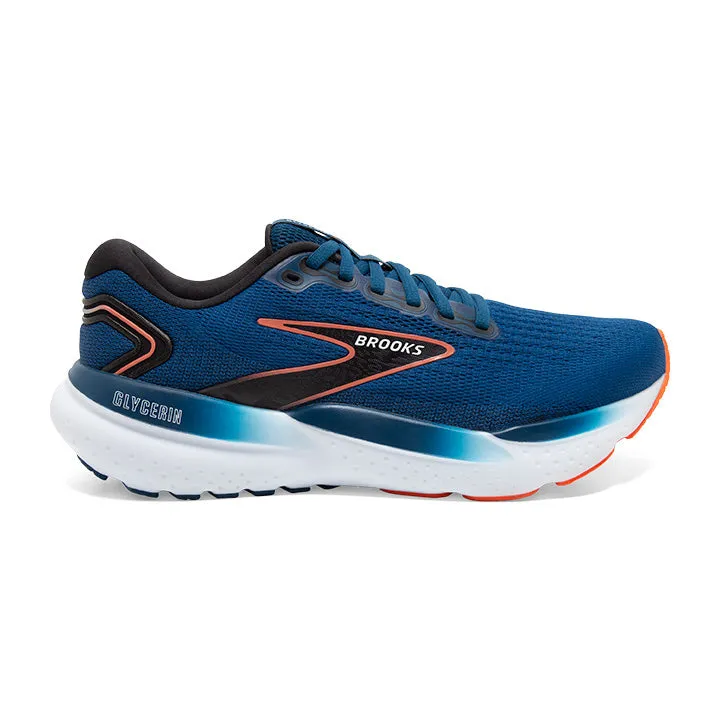 Brooks Mens Glycerin 21- Blue Opal/Black/Nasturtium  (1104191D474) Cloudrunner 2 Running Shoes