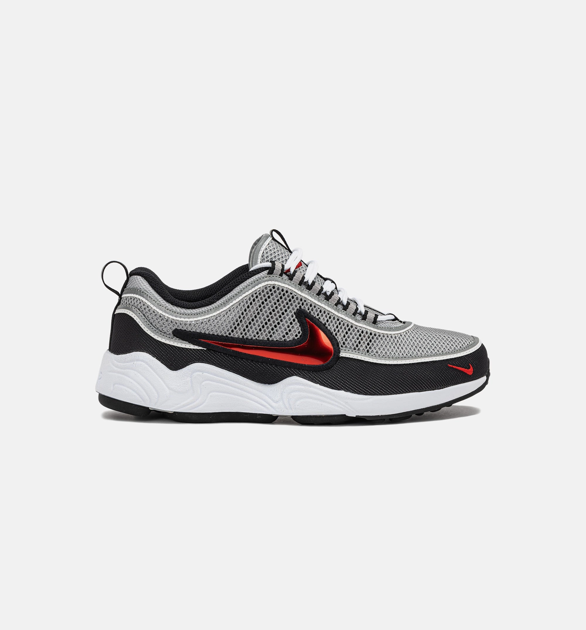 Nike Grey Running Shoes Air Zoom Spiridon OG Sport Red Mens Lifestyle Shoe - Metallic Silver/Sport Red/Black/White