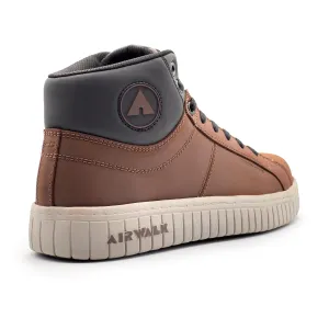AirWalk Womens Deuce Mid Brown/Tan Leather CT SD10 Work Boots Cool Chukka Boots