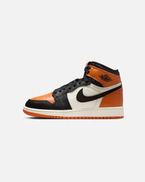 Casual Shoes Summer 2024 Jordan Kids' Air Jordan 1 High OG "Shattered Backboard" (GS) Black/Black-Sail-Stafish