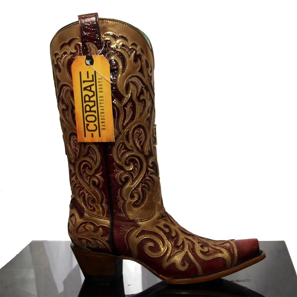 Sugar Brand Rain Boots Corral Women's French's 50th Anniversary Boots - Gold & Red