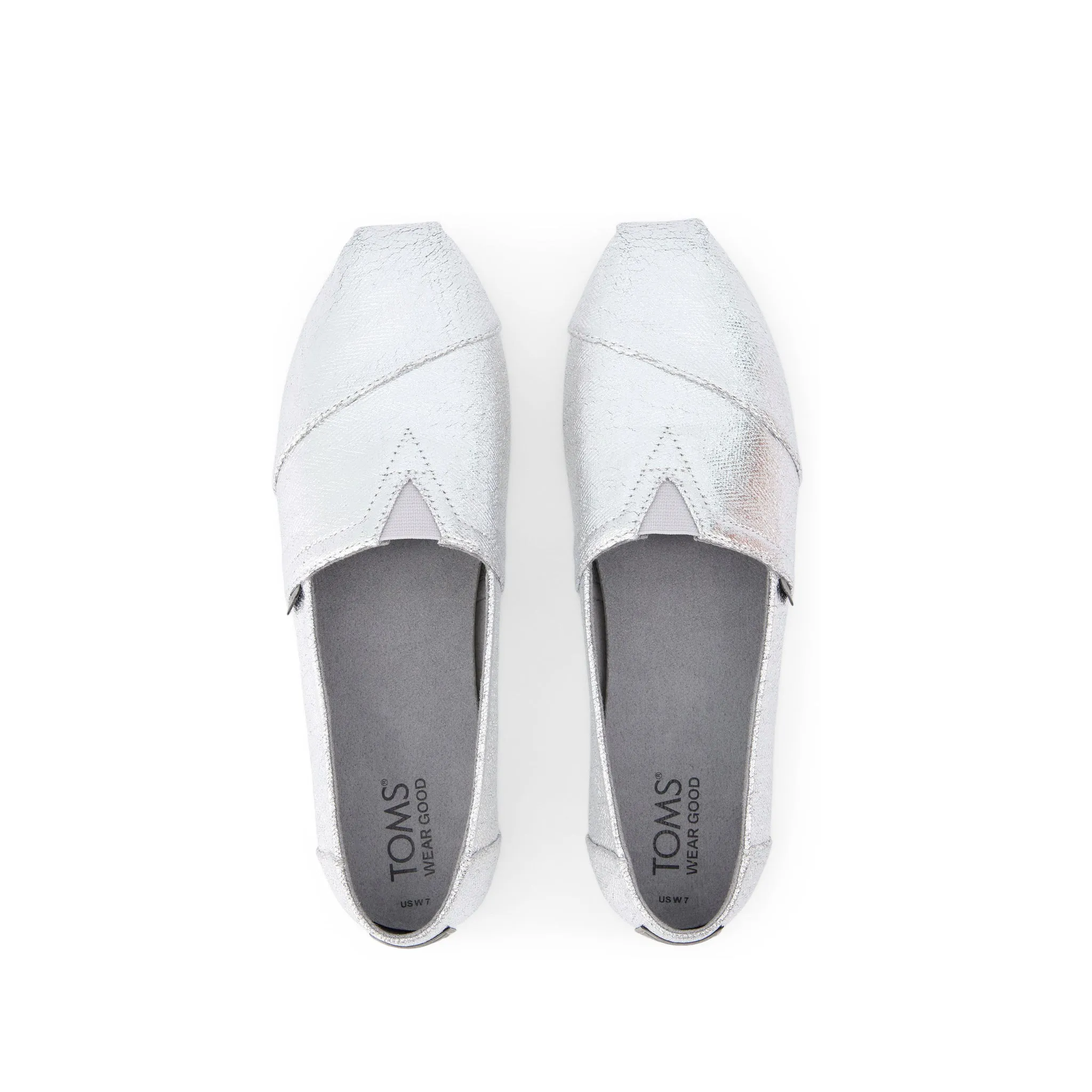 Alpargata Silver Metallic Herringbone Smart Casual Running Shoes