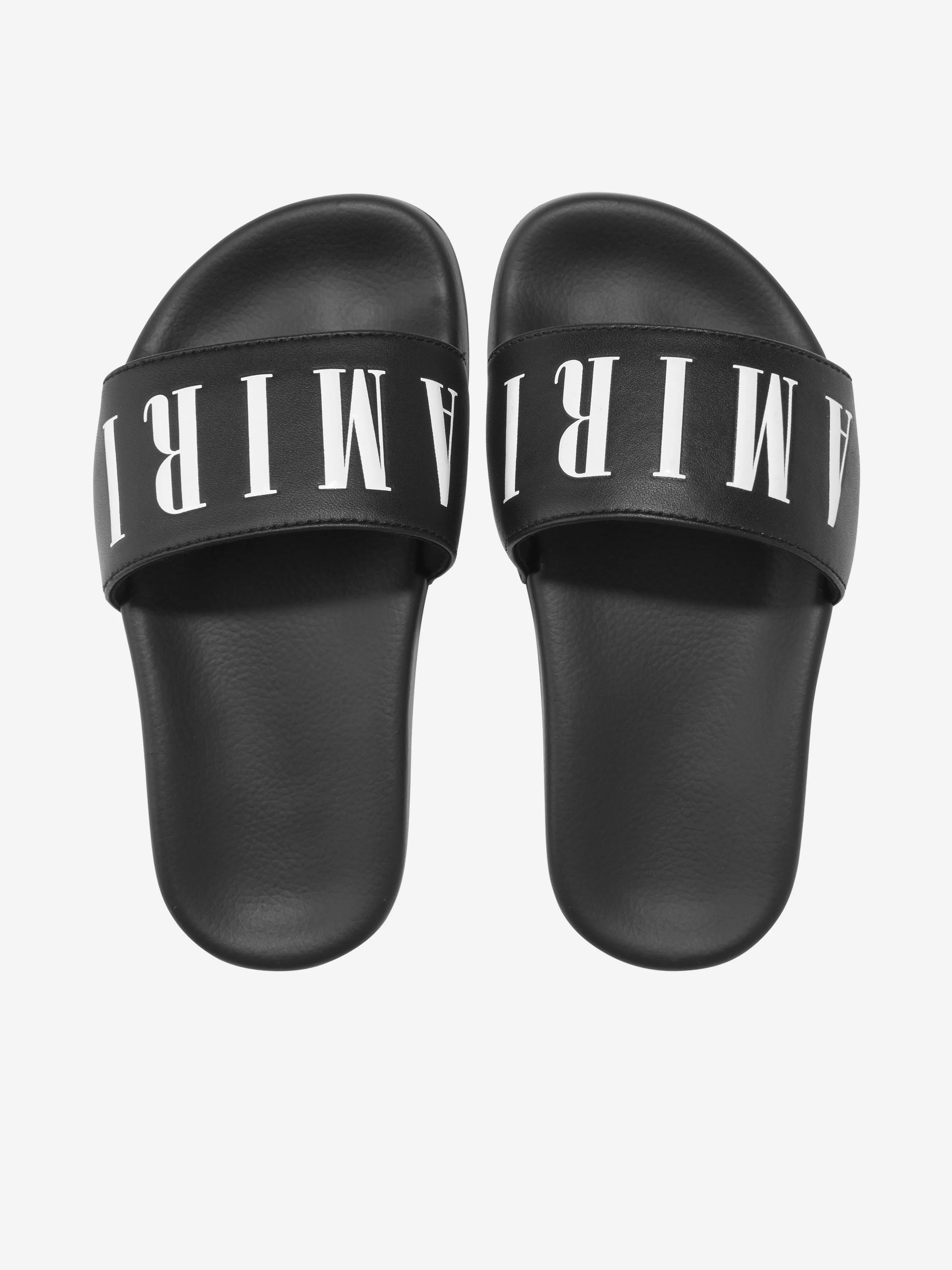 Felted Wool Slippers Amiri Kids Logo Sliders in Black