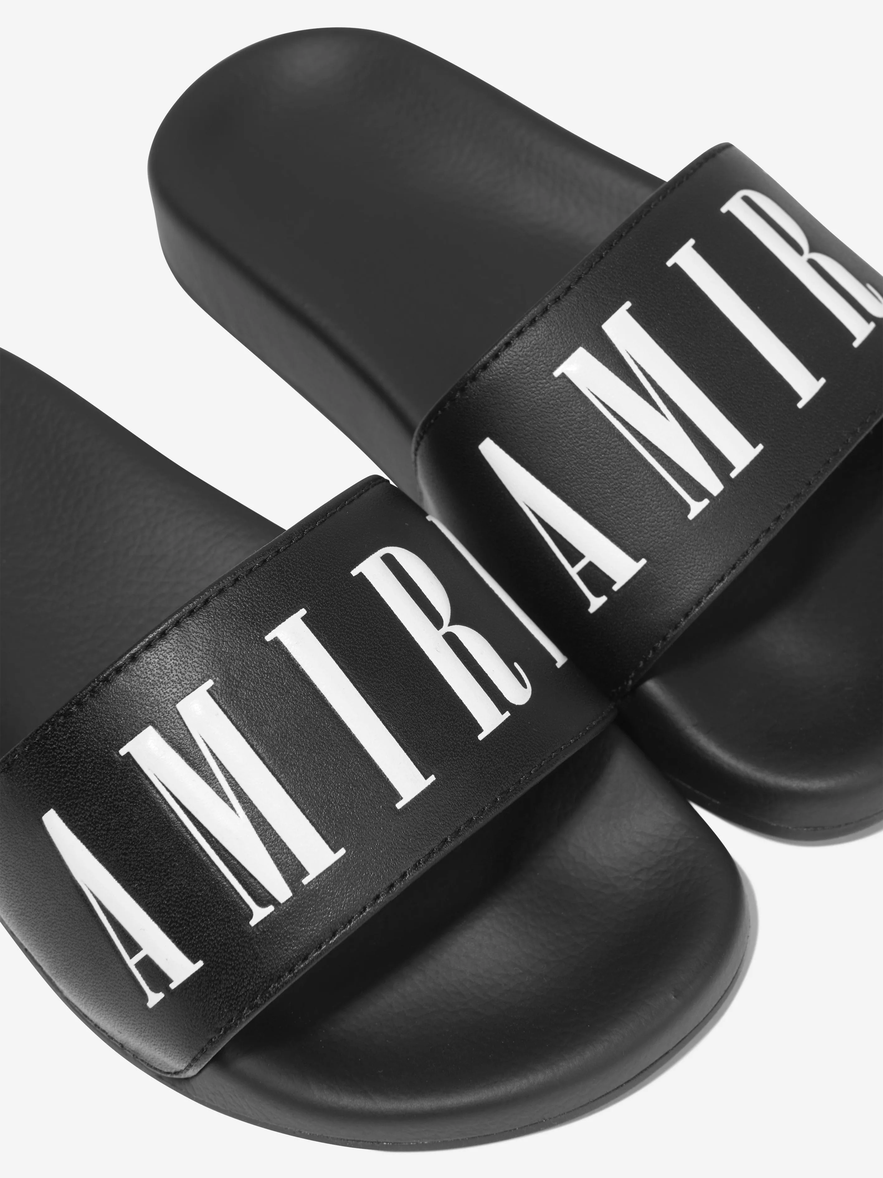 Amiri Kids Logo Sliders in Black Slippers For Plantar