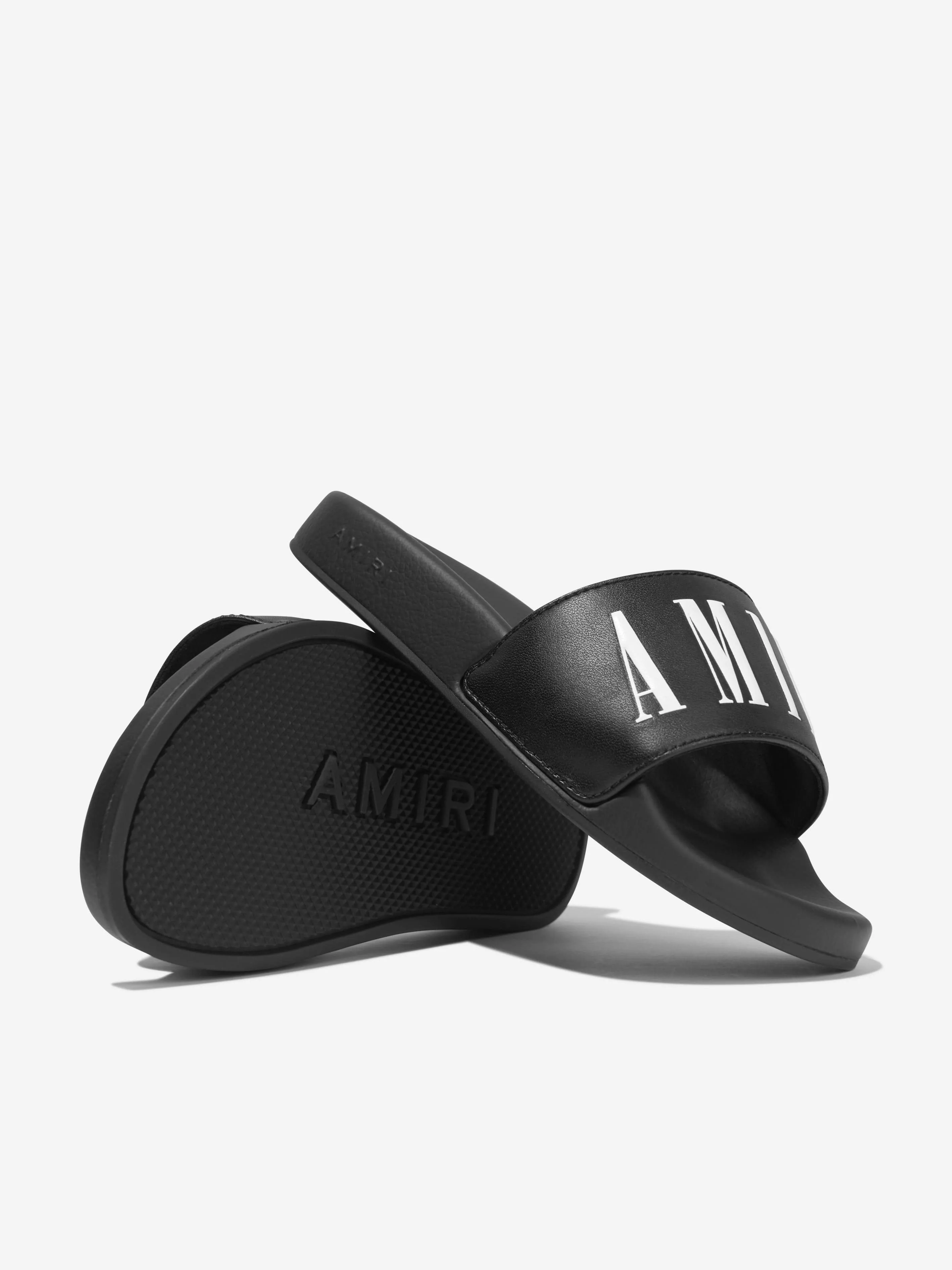 Slip Dhgate Amiri Kids Logo Sliders in Black