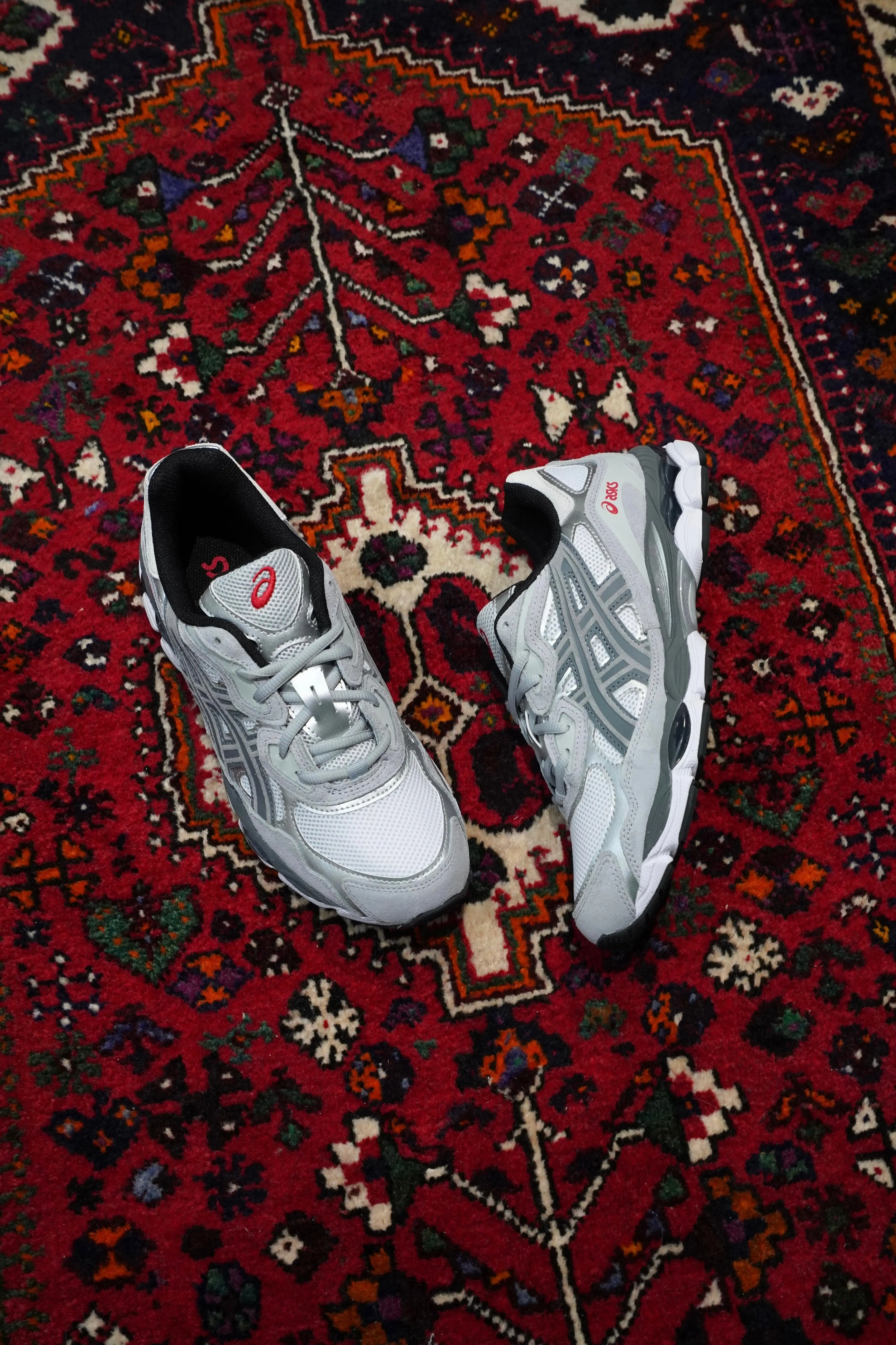 asics GEL-NYC (WHITE/STEEL GREY) Asics Running Shoes Narrow Width