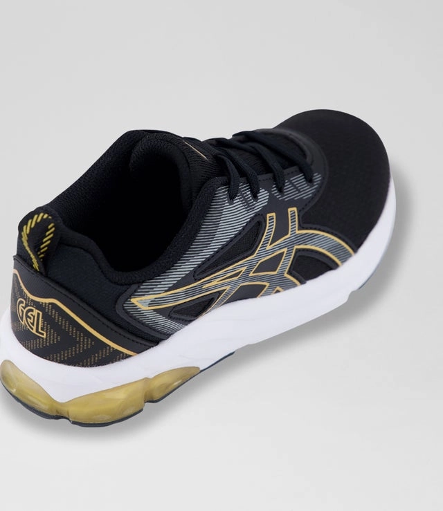Asics Shoes Leather Asics Kid's Gel Quantum 90 Iv Black/Gold Running Shoes