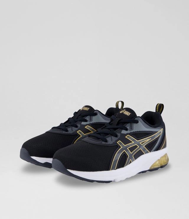 Asics Kid's Gel Quantum 90 Iv Black/Gold Running Shoes Asic Volleyball Shoes