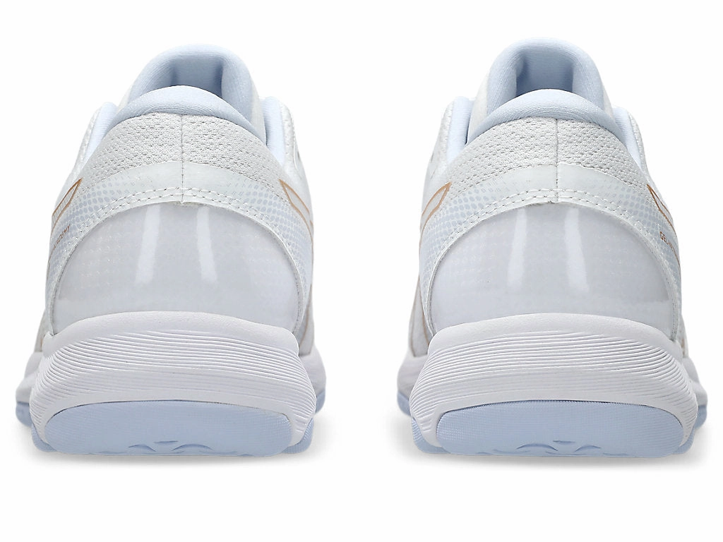 Asics Running Shoes Daily Trainer Asics Women's Netburner Academy 10 White/Champagne Netball Shoes