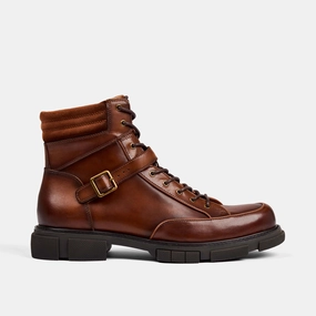 Boots For Rain Atlas Brandy Leather Strap Boots