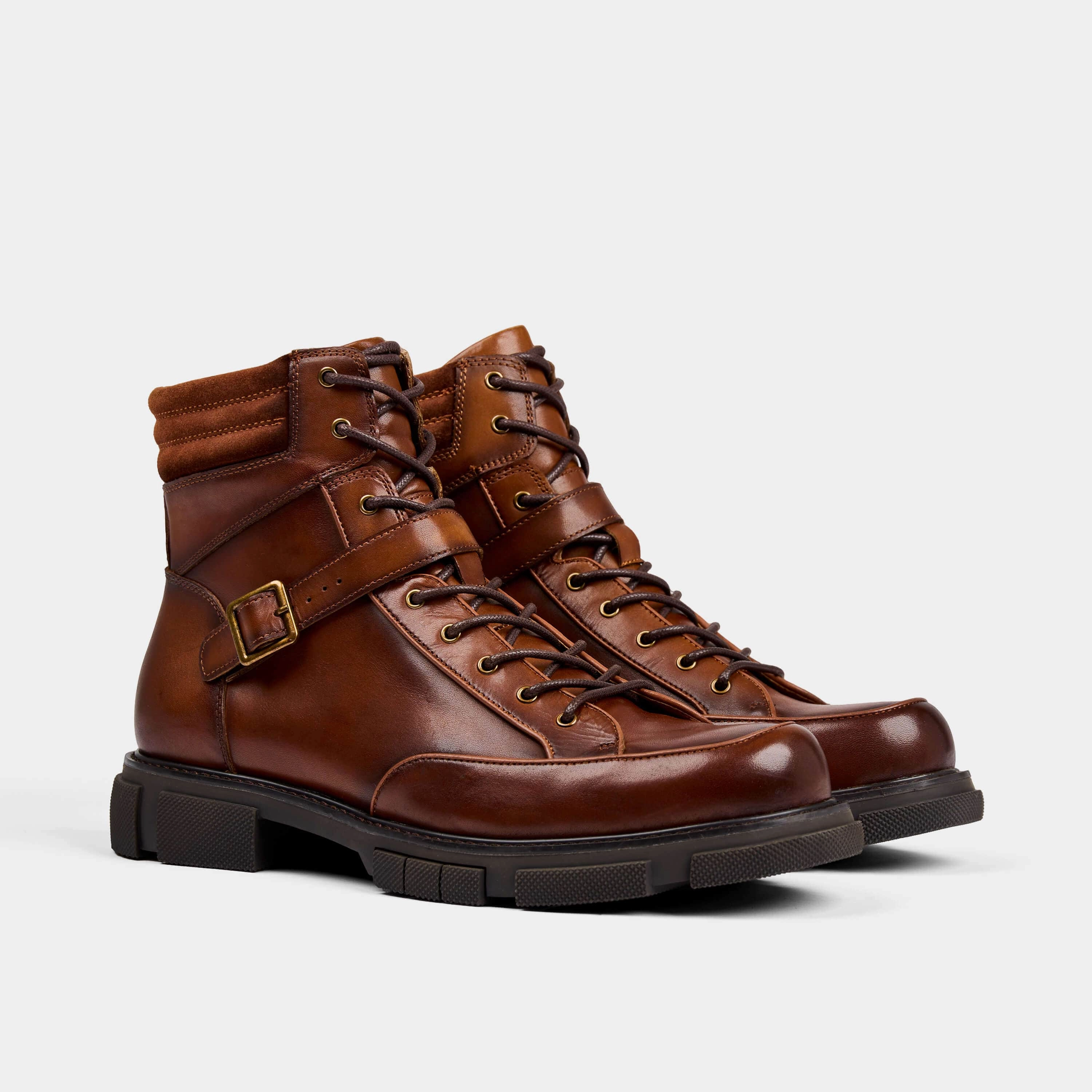 Atlas Brandy Leather Strap Boots Xero Rain Boots