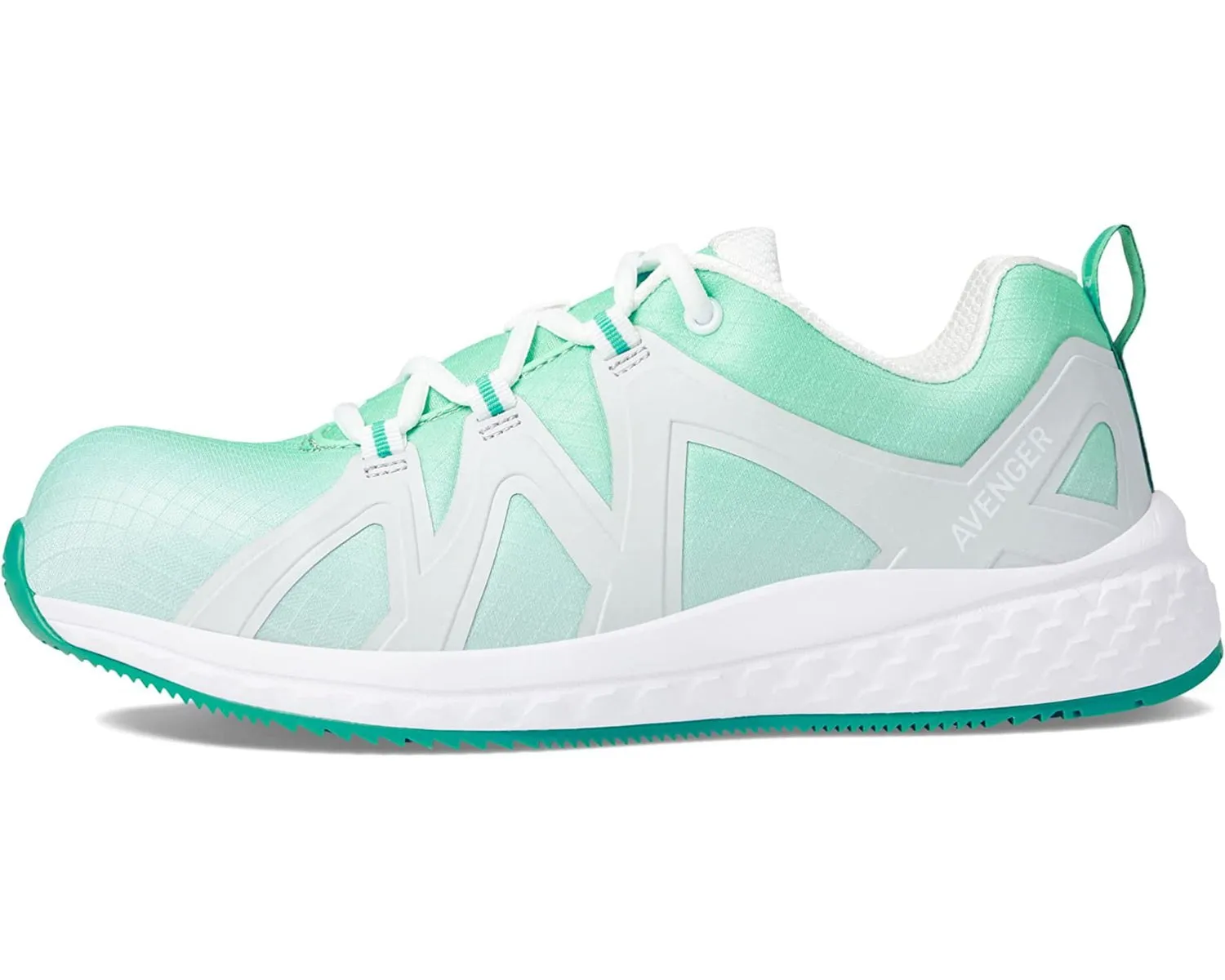 Avenger Womens Haven CN Grey/Turquoise Work Boots Sierra Boots