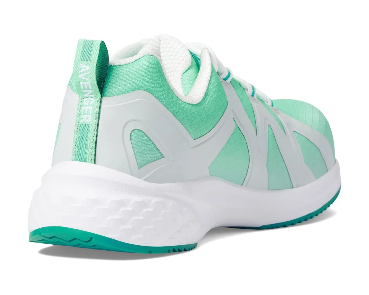 Avenger Womens Haven CN Grey/Turquoise Work Boots Mid Calf Slouch Boots