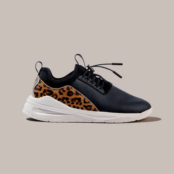 Basketball Shoes With Fringe Clove  - Aero's Shoes - Limited Edition - Black / White Leopard