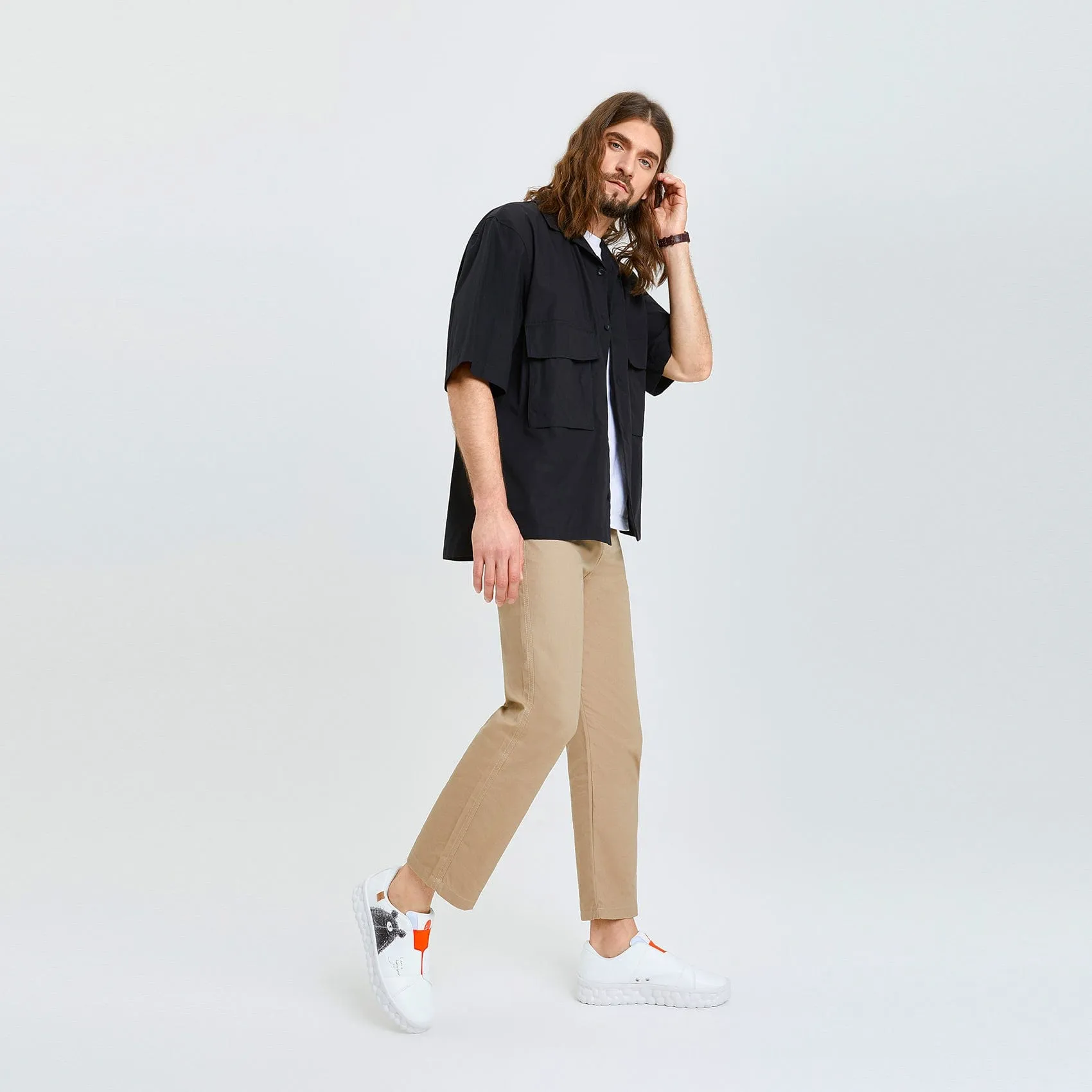 Be with You Las Ramblas Men Slip On Checkerboard Skate Shoe