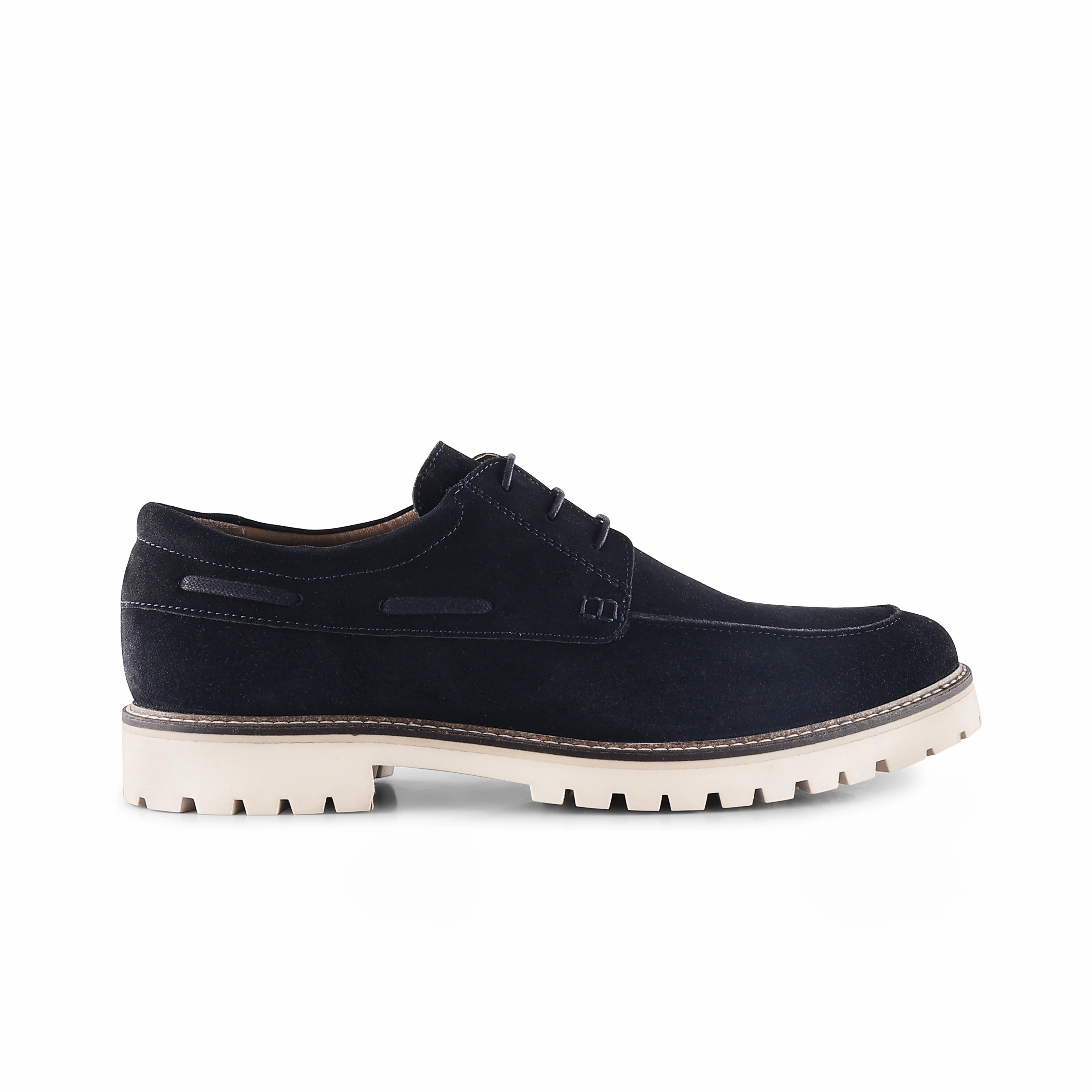 Beckenham Suede Casual Apron Front Shoes - Navy Pegasus Trail Shoes