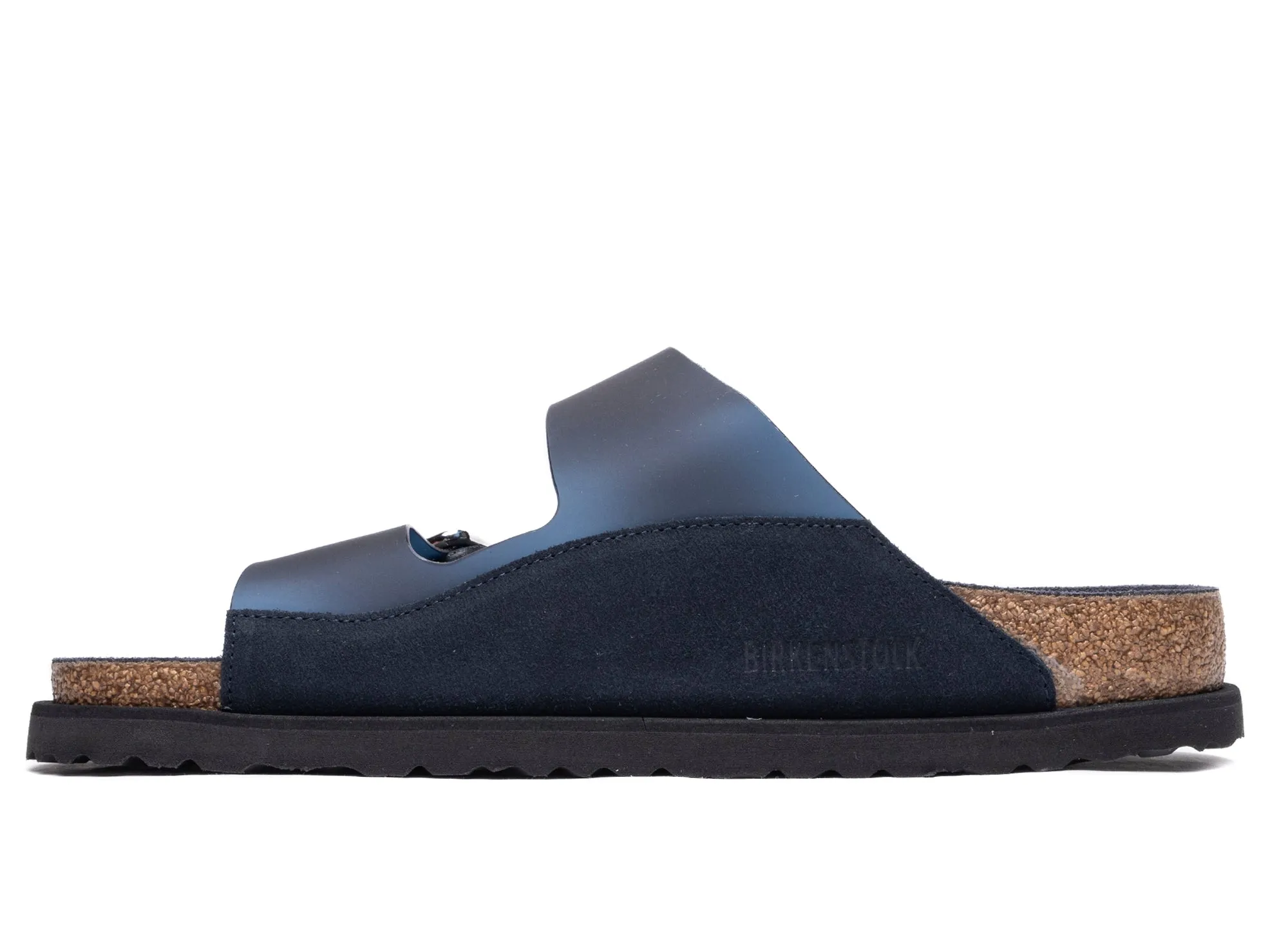 Birkenstock Arizona Milky PVC 1774 in Dark Navy Oofos Sandals Nearby