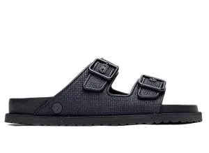 Birkenstock Arizona Raffia Luxe 1774 in Black Luxury Brands Sandals