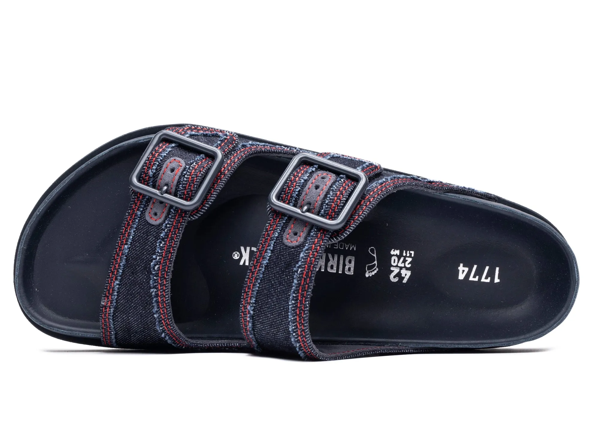 Sandals St. Lucia Grande Birkenstock Arizona Stone Washed Denim 1774 'Dark Wash Denim'