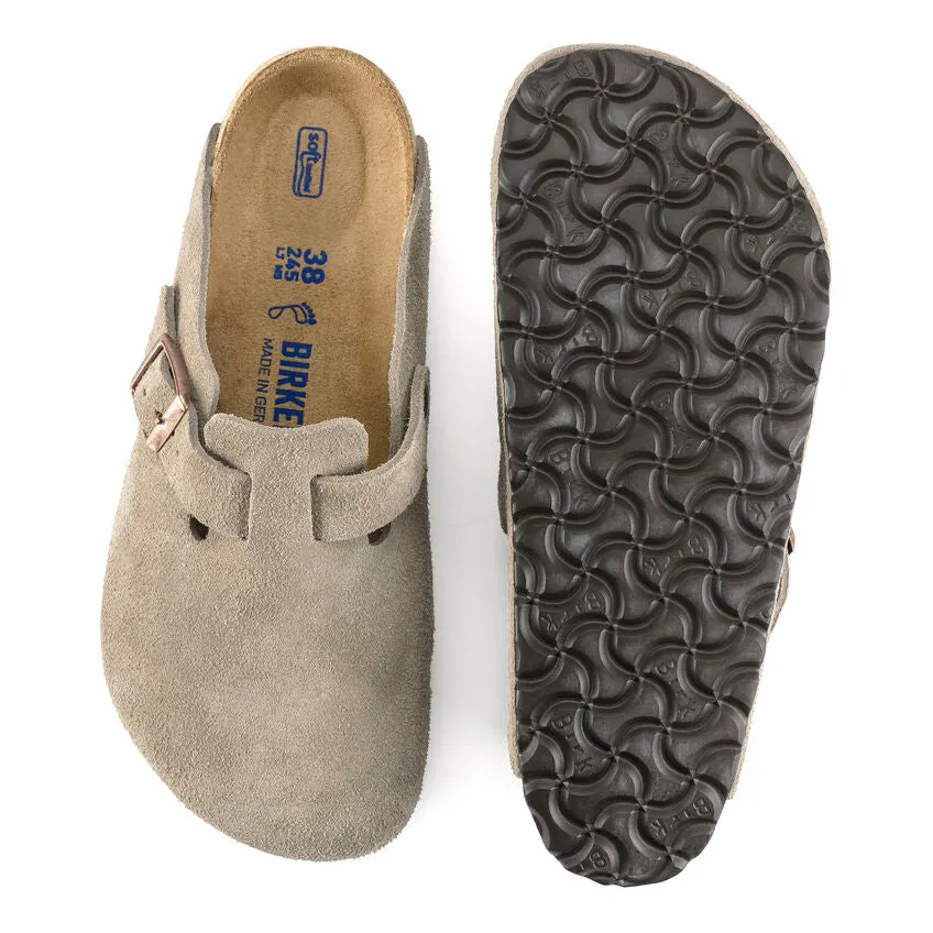 Waterproof Slip On Boots 'Birkenstock' Women's Boston Suede Leather Clog - Taupe