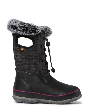 'BOGS' Kids' Arcata Knit Insulated WP Winter - Black Multi Boots With Buckle