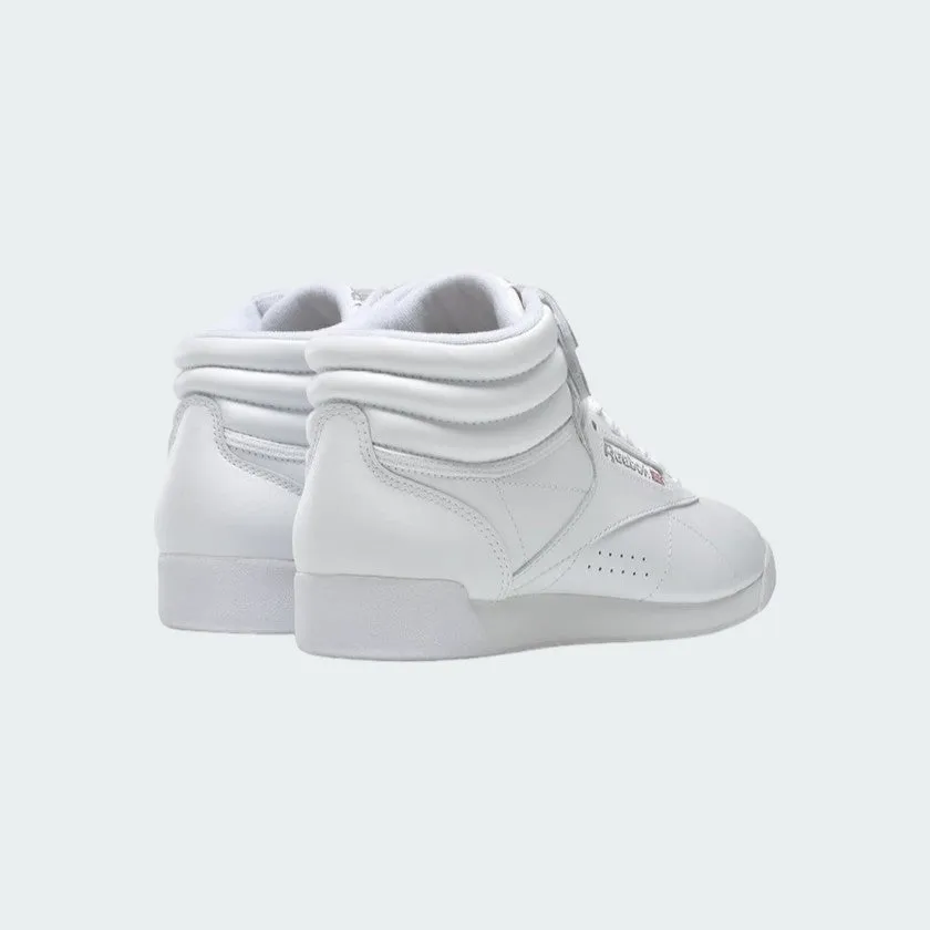 Reebok Women's Freestyle Hi Shoes 2431 White | Iconic High-Top Trainers Casual Leather Work Shoes