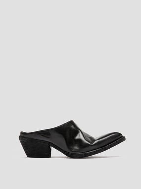 WANDA DD 101 - Black Leather Mule Sandals Definition