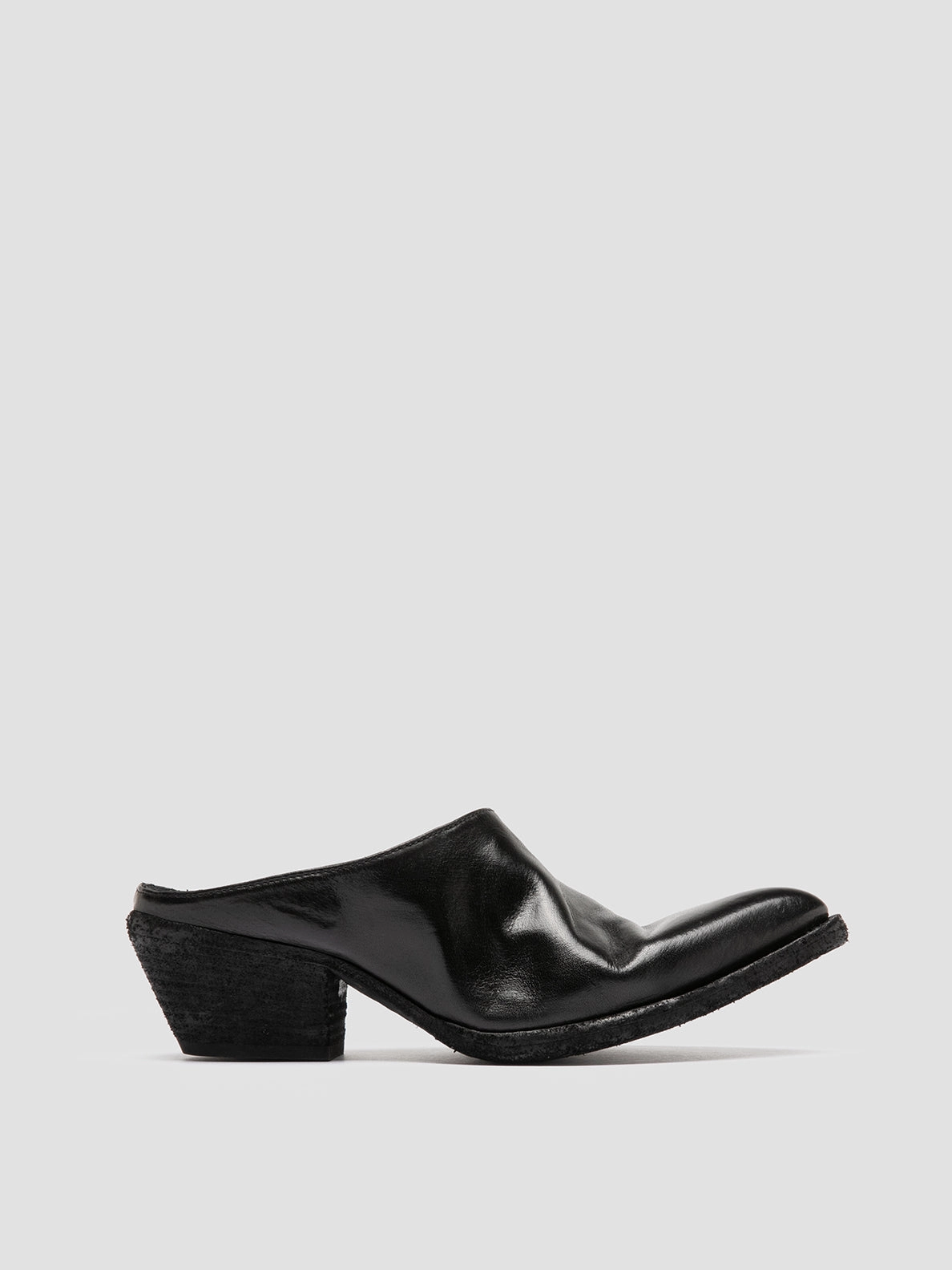 WANDA DD 101 - Black Leather Mule Sandals Toms