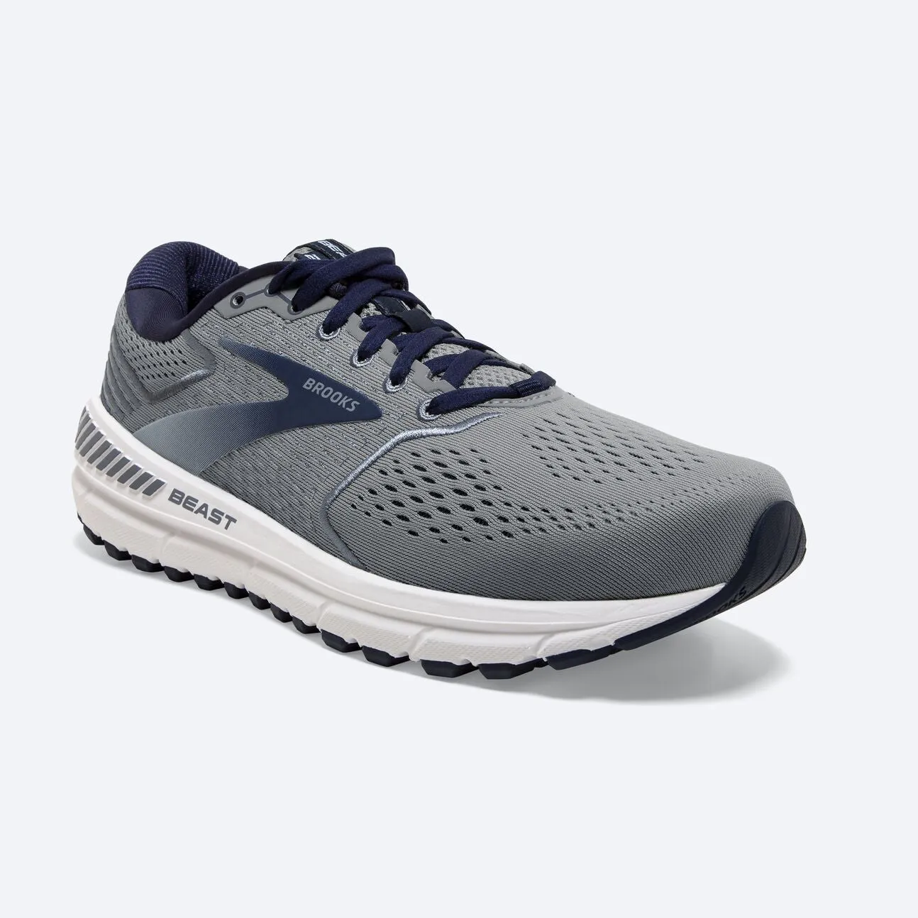 Running Shoe Fitting Gait Analysis Brooks Mens Beast 20 Wide- Blue/Grey/Peacoat (1103272E491)