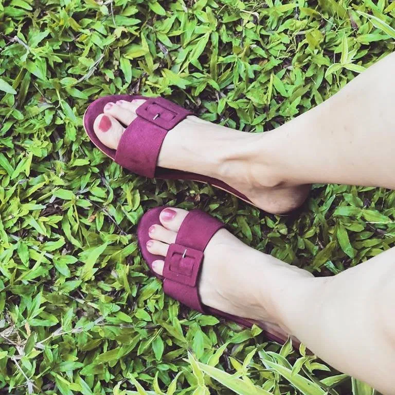 Buckle Sliders ( maroon Suede Open Footwear ) Commanders Slippers