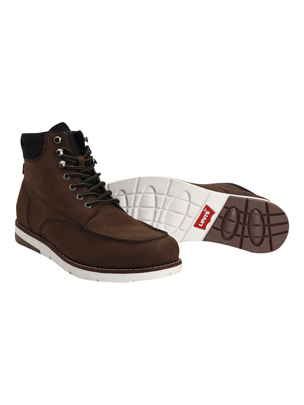 White Heeled Boots Men's Brown Solid Boots