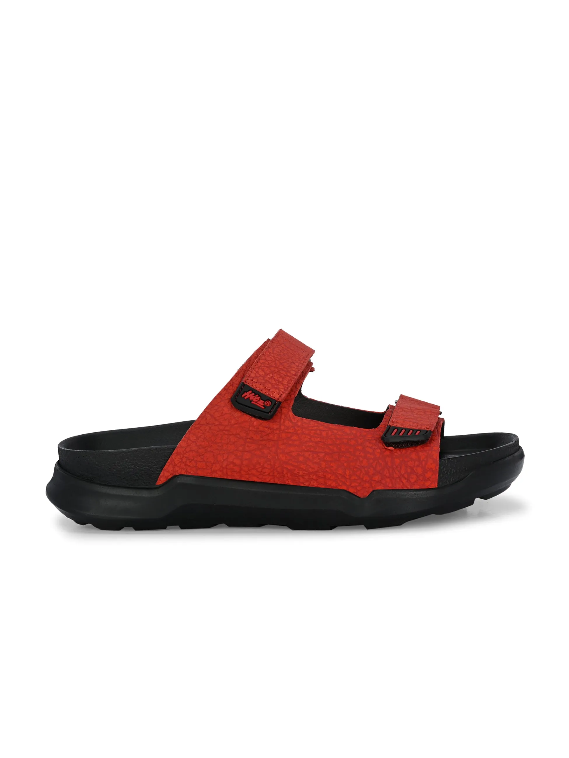 Loc Dog Bunny Slippers Harisson Red Leather Velcro Sliders
