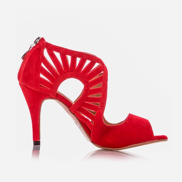 Camila - Faux Suede Open Toe Cutout Stiletto Latin Dance Shoes (Street Sole) Mid Top Trail Shoes