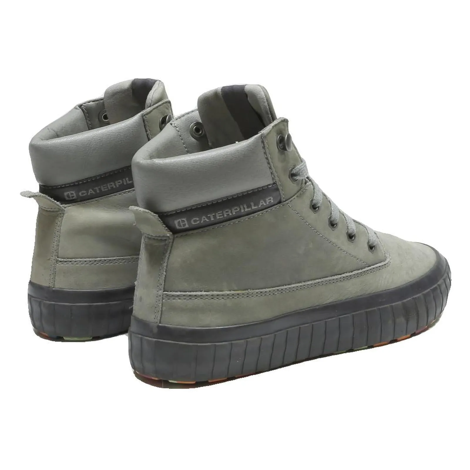 CAT Boys Lace-Up Boots Grey Leather UK 4 Casual Comfortable Durable Sexy Cowgirl Boots