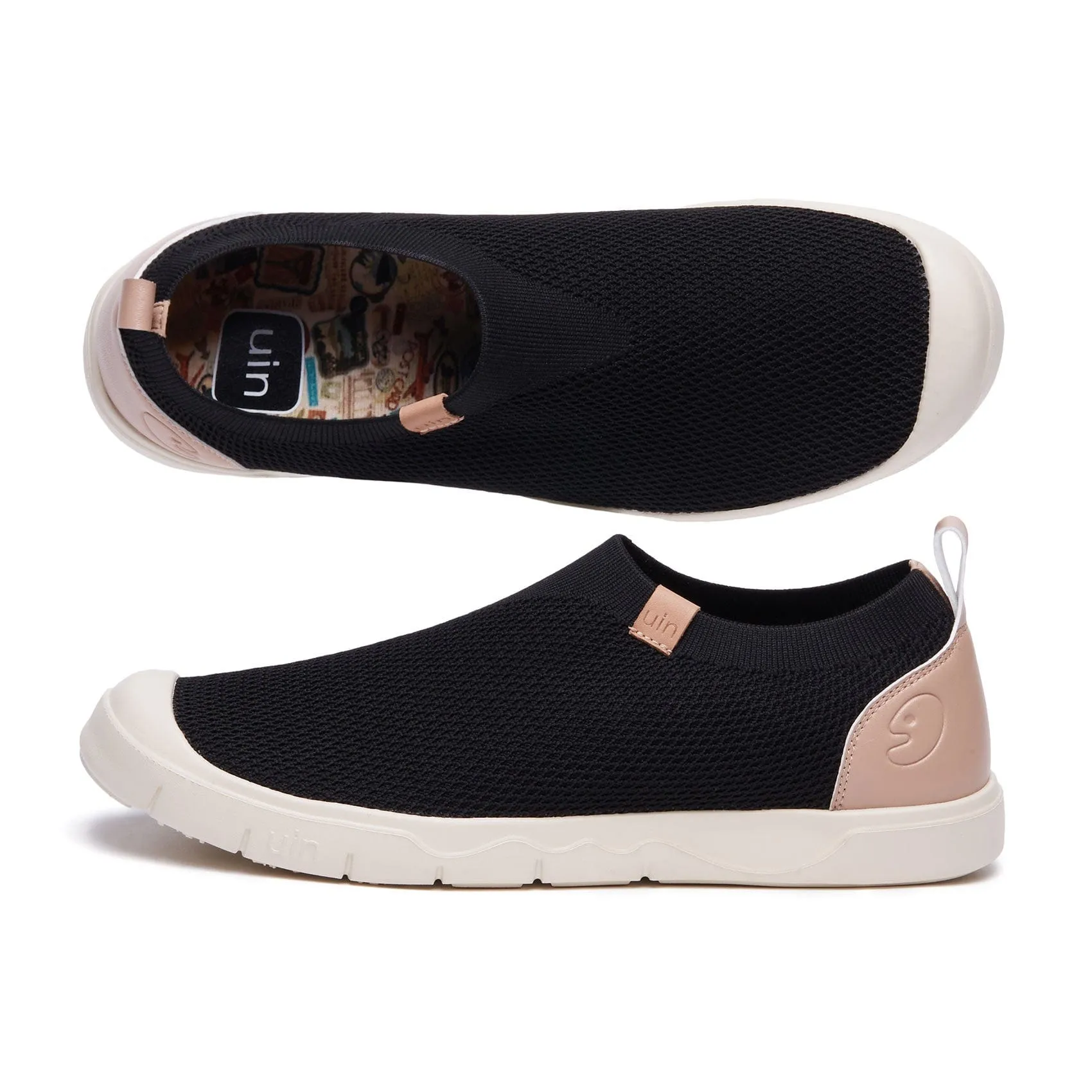 Charcoal Black Cadiz II Men Skate Shoes Logos