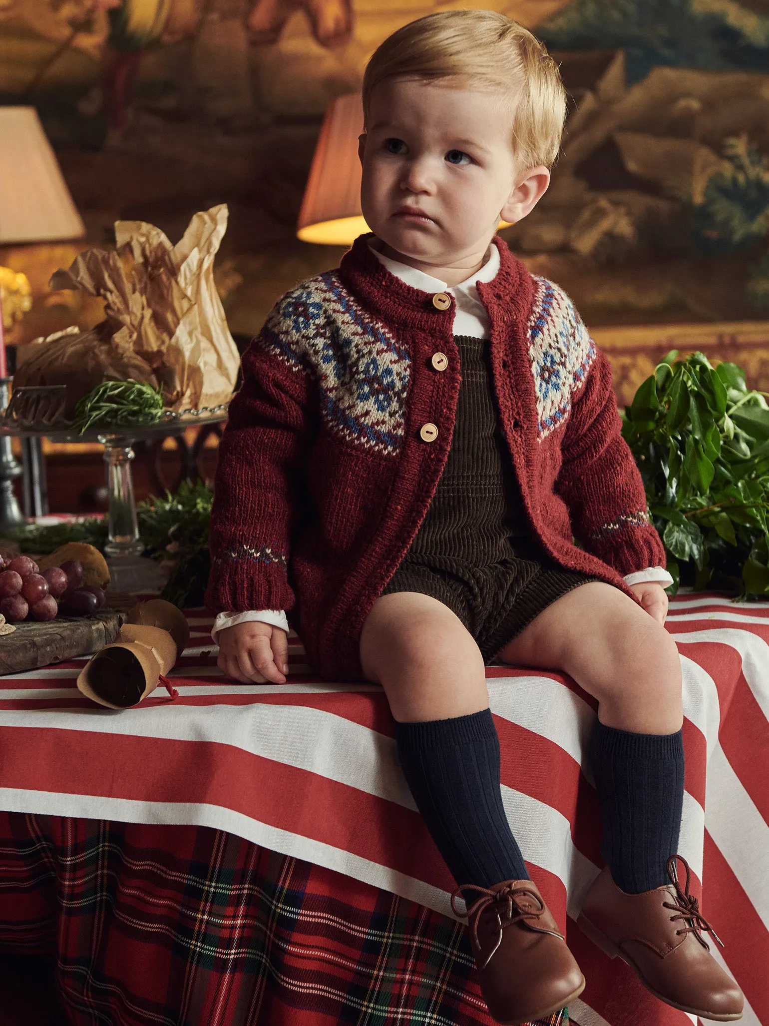 Chocolate Brown Salma Corduroy Baby Dungarees Sneakers Casual Shoes